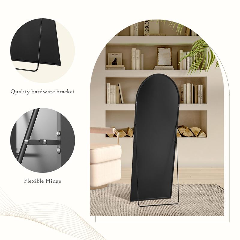 Floor standing mirror with stand