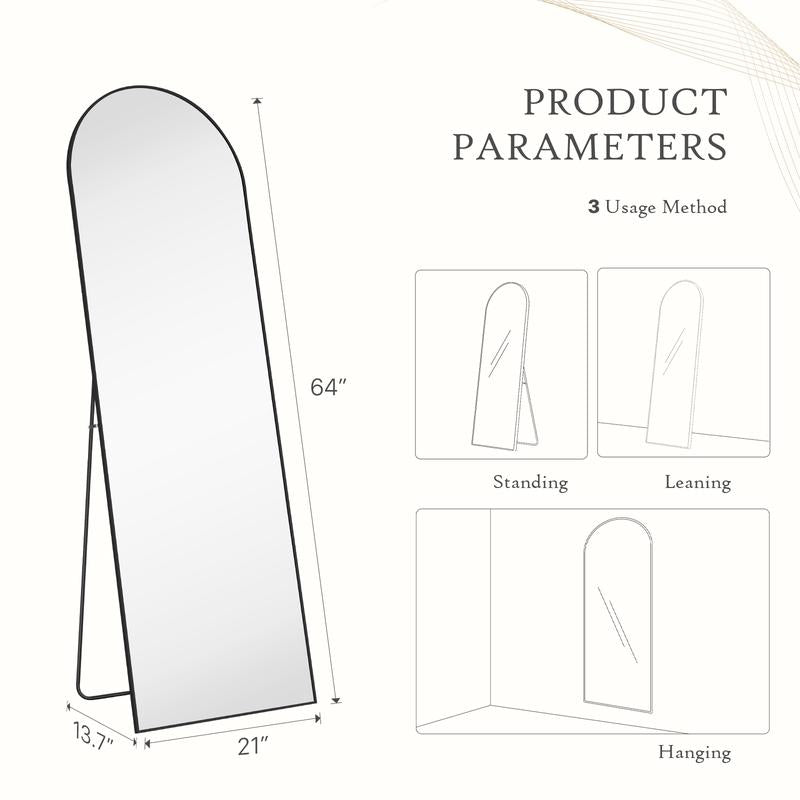 Floor standing mirror with stand