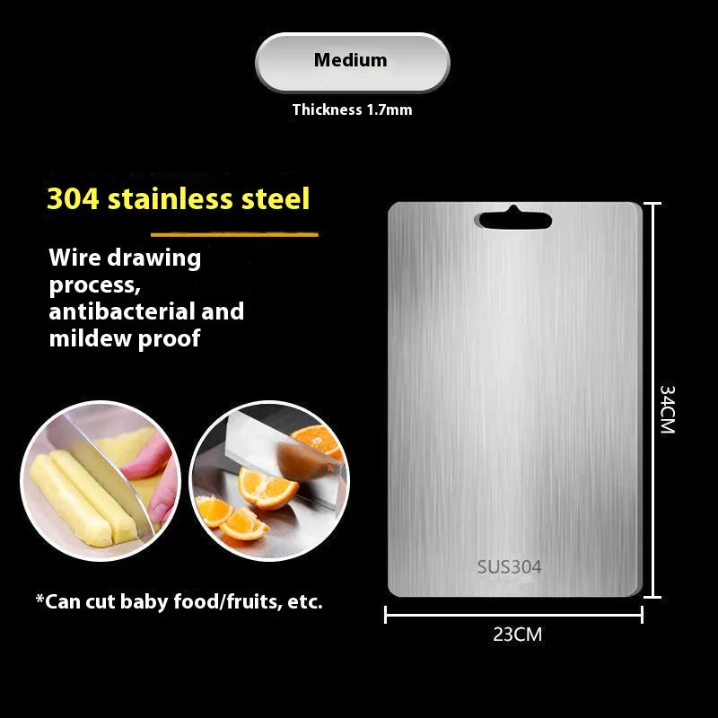 Thickened Stainless Steel Cutting Board: Durable & Hygienic
