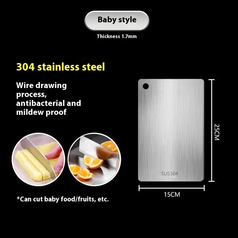 Thickened Stainless Steel Cutting Board: Durable & Hygienic