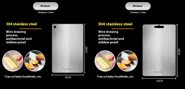 Thickened Stainless Steel Cutting Board: Durable & Hygienic
