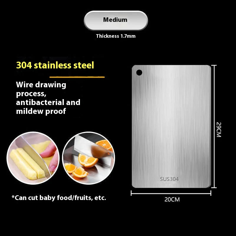 Thickened Stainless Steel Cutting Board: Durable & Hygienic