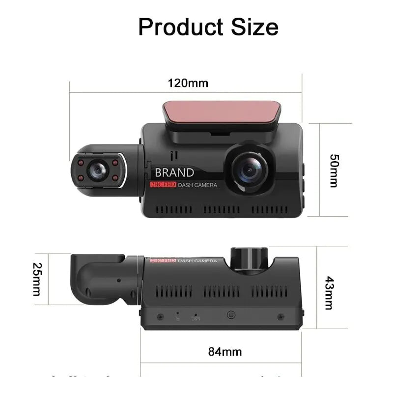 1080P Dual Dash Cam with G-Sensor and Parking Mode