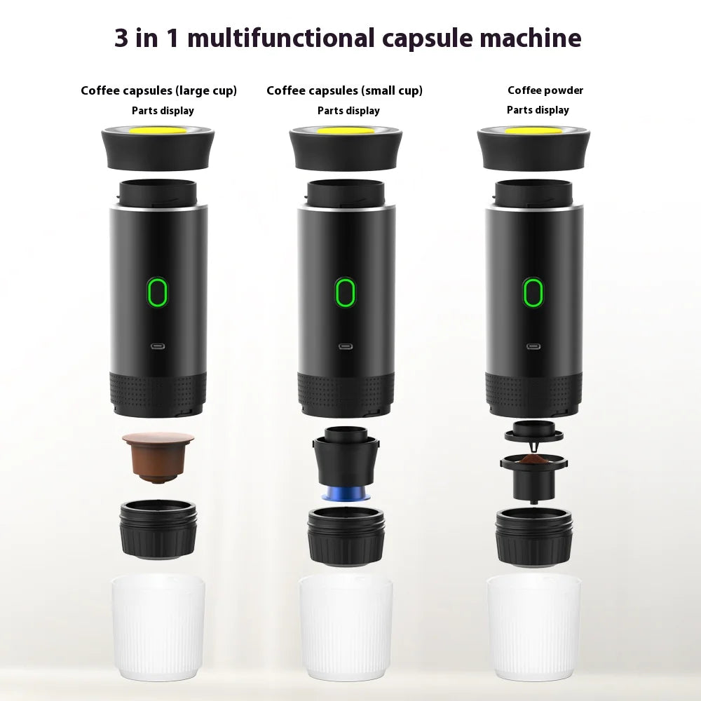 3-in-1 Portable Coffee Maker: Brew Anywhere