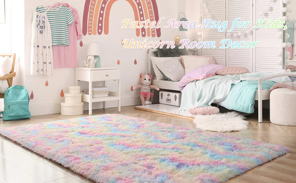 Colorful Shaggy Soft Fluffy Plush Carpet