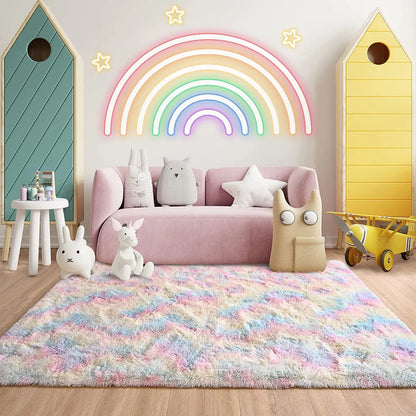 Colorful Shaggy Soft Fluffy Plush Carpet