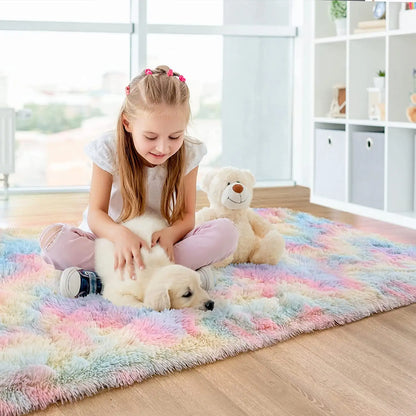 Colorful Shaggy Soft Fluffy Plush Carpet