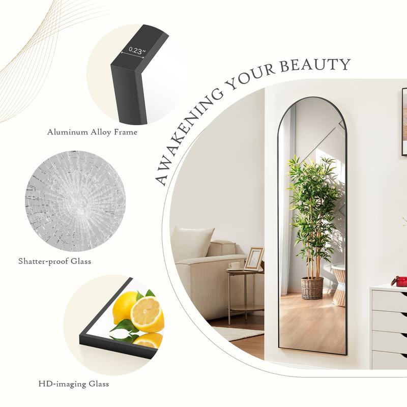 Floor standing mirror with stand