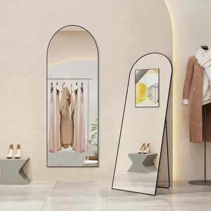 Floor standing mirror with stand