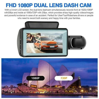 1080P Dual Dash Cam with G-Sensor and Parking Mode